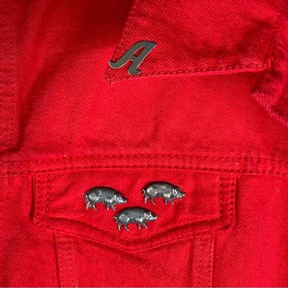 Arkansas Razorback Custom Made Hand Crafted Vest w/ Pewter Hogs Accents Size Med - Picture 11 of 14